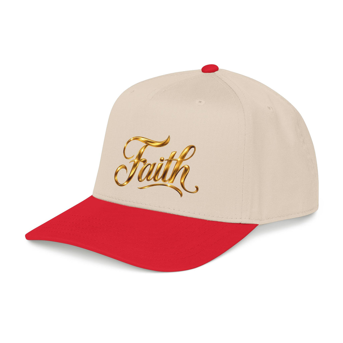Faith Embroidered Baseball Cap — Gold Script Faith Hat