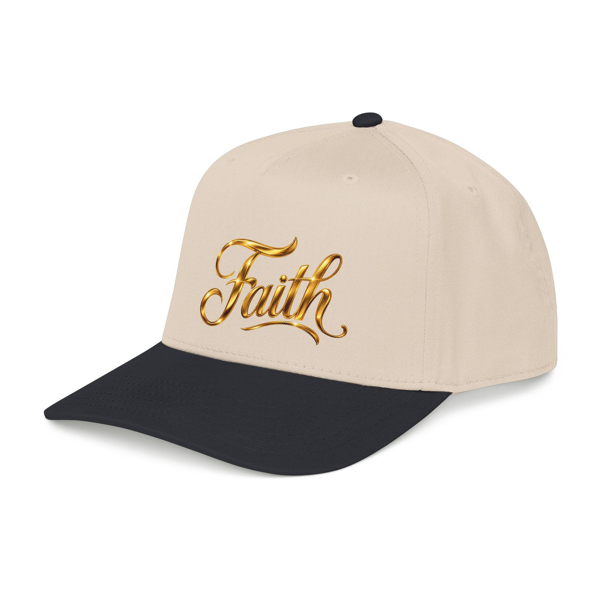 Faith Embroidered Baseball Cap — Gold Script Faith Hat
