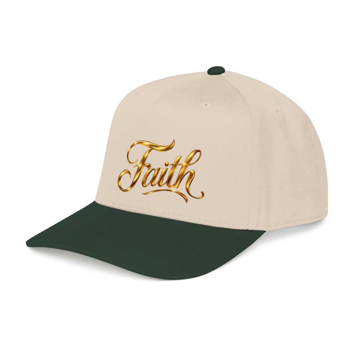 Faith Embroidered Baseball Cap — Gold Script Faith Hat