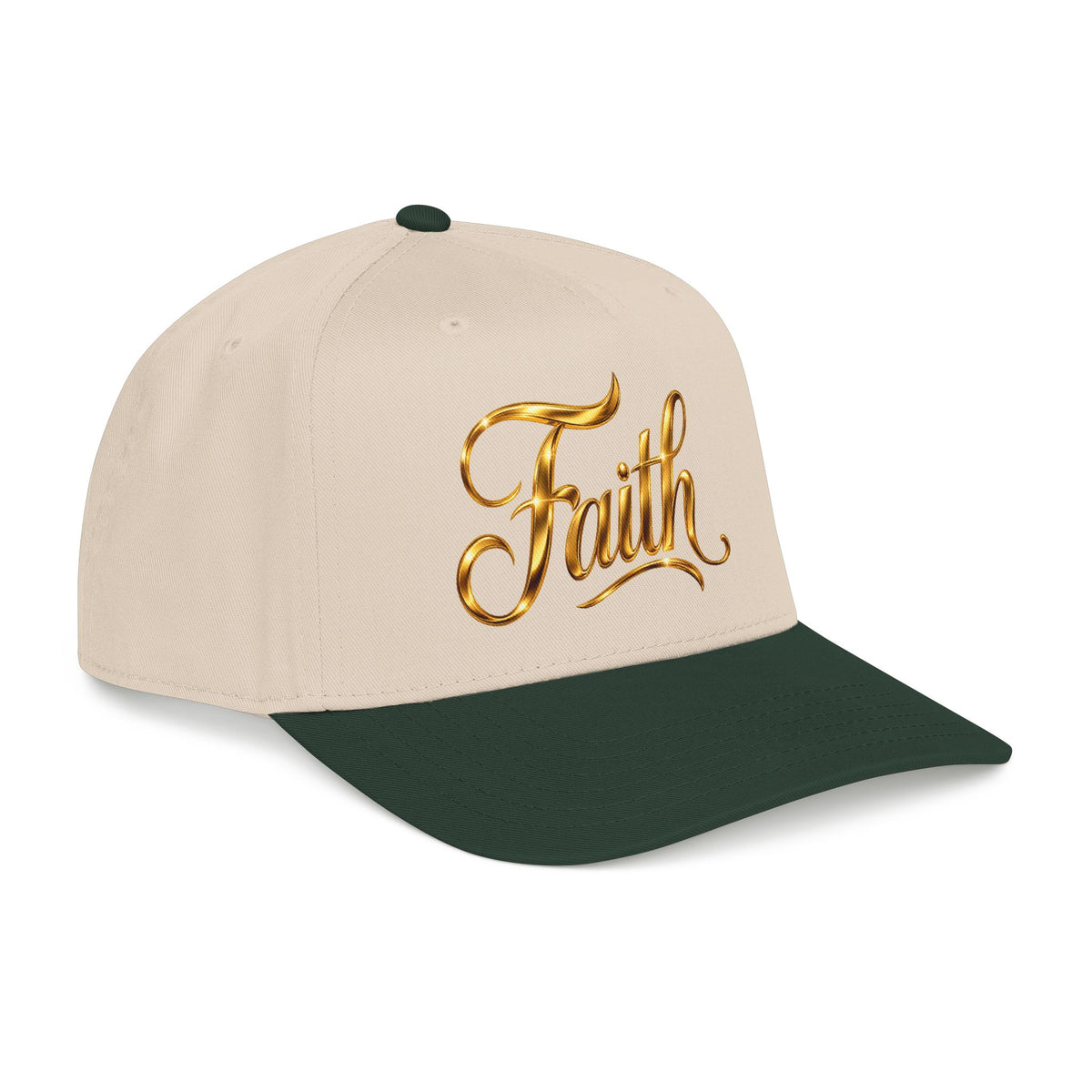 Faith Embroidered Baseball Cap — Gold Script Faith Hat