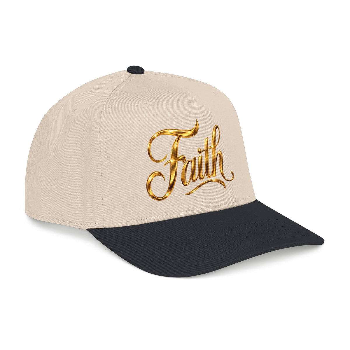 Faith Embroidered Baseball Cap — Gold Script Faith Hat
