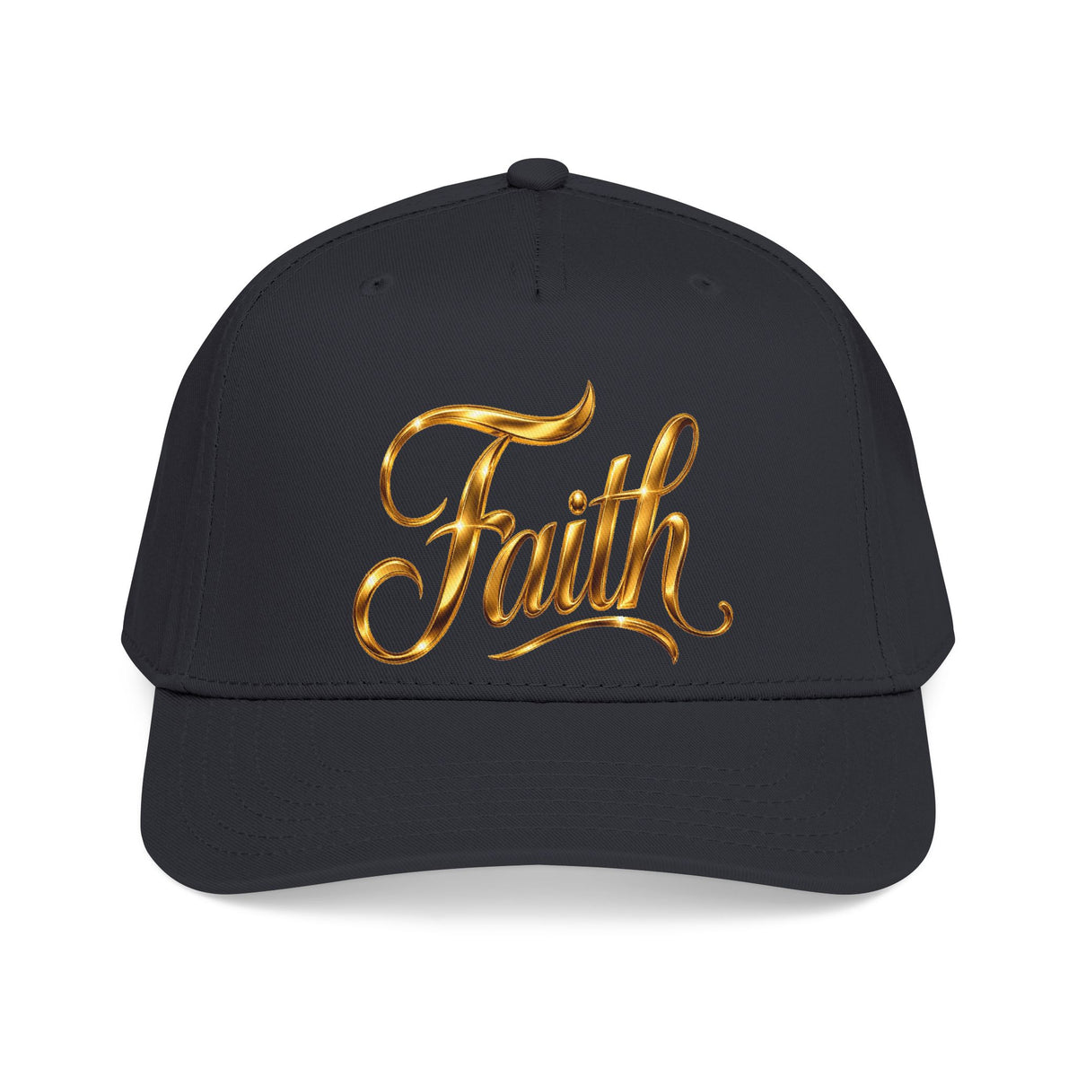 Faith Embroidered Baseball Cap — Gold Script Faith Hat