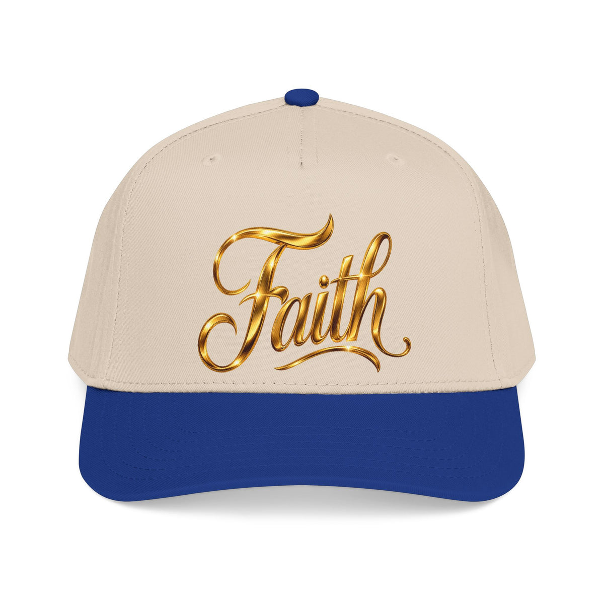 Faith Embroidered Baseball Cap — Gold Script Faith Hat