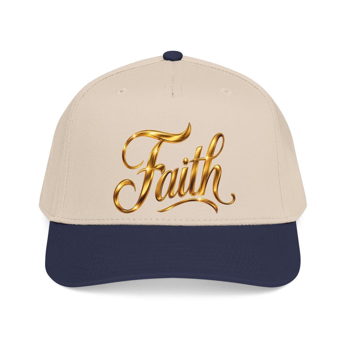 Faith Embroidered Baseball Cap — Gold Script Faith Hat