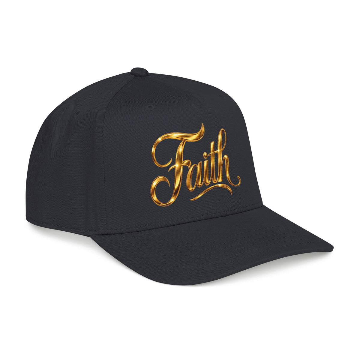 Faith Embroidered Baseball Cap — Gold Script Faith Hat
