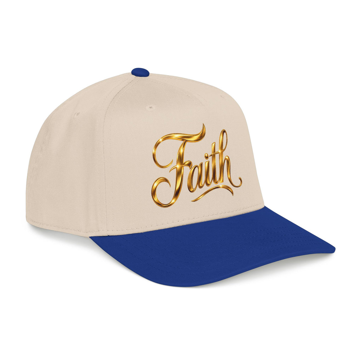 Faith Embroidered Baseball Cap — Gold Script Faith Hat