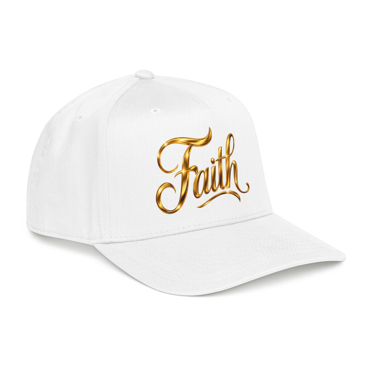 Faith Embroidered Baseball Cap — Gold Script Faith Hat