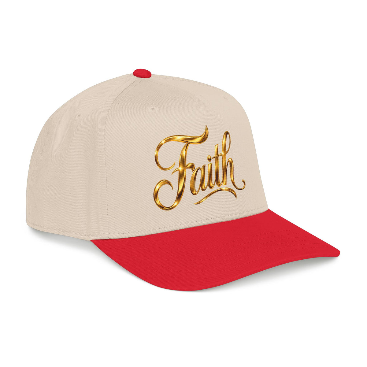 Faith Embroidered Baseball Cap — Gold Script Faith Hat