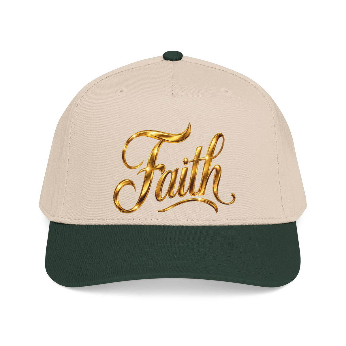 Faith Embroidered Baseball Cap — Gold Script Faith Hat