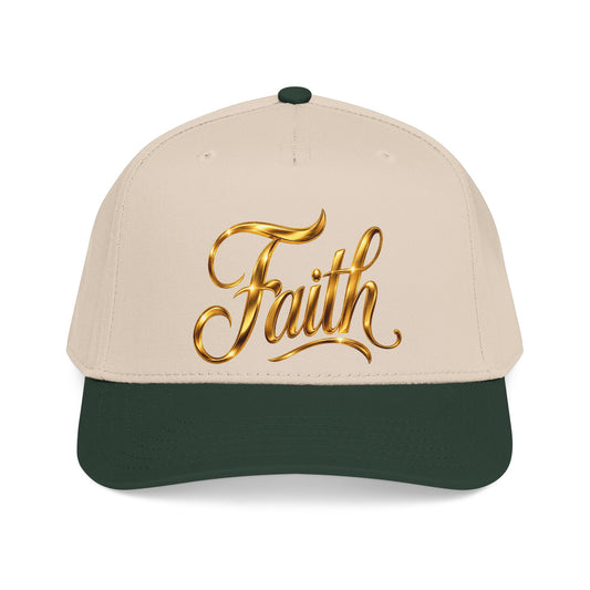 Faith Embroidered Baseball Cap — Gold Script Faith Hat