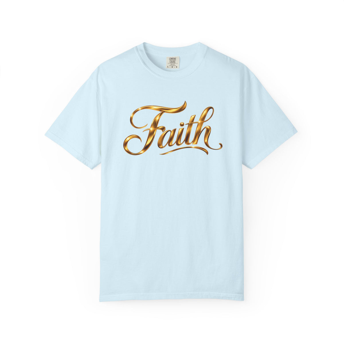 Faith Script T-Shirt — Gold Calligraphy Faith Tee