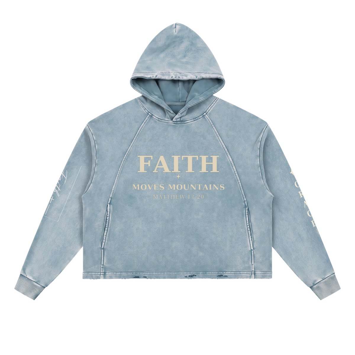 Vintage Washed Frayed-Hem Hoodie