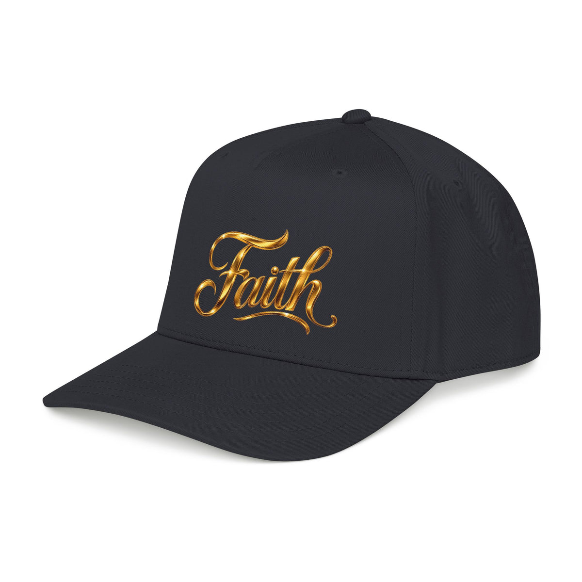 Faith Embroidered Baseball Cap — Gold Script Faith Hat