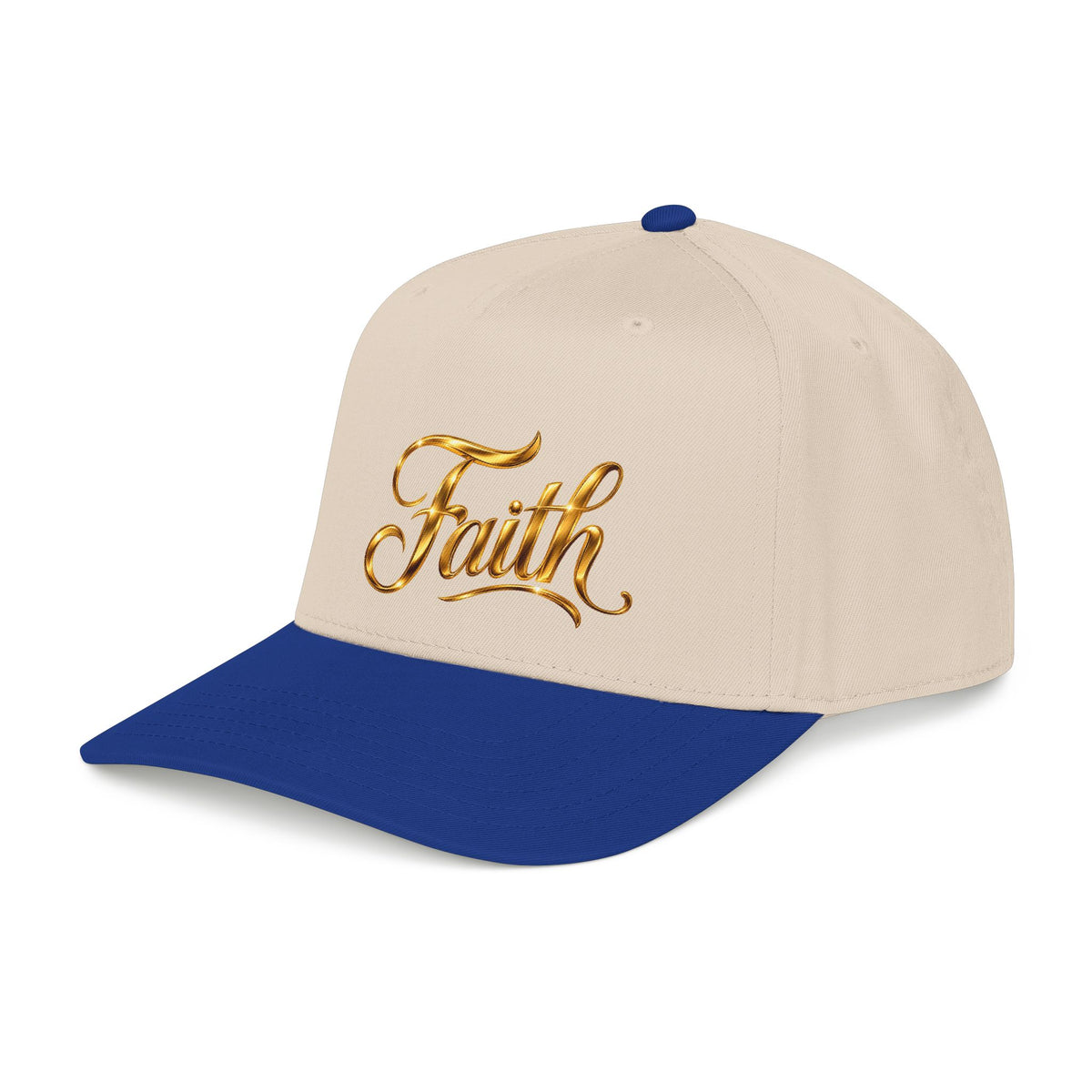 Faith Embroidered Baseball Cap — Gold Script Faith Hat