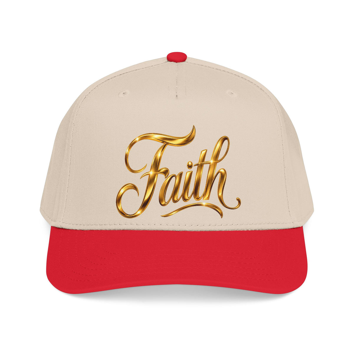 Faith Embroidered Baseball Cap — Gold Script Faith Hat