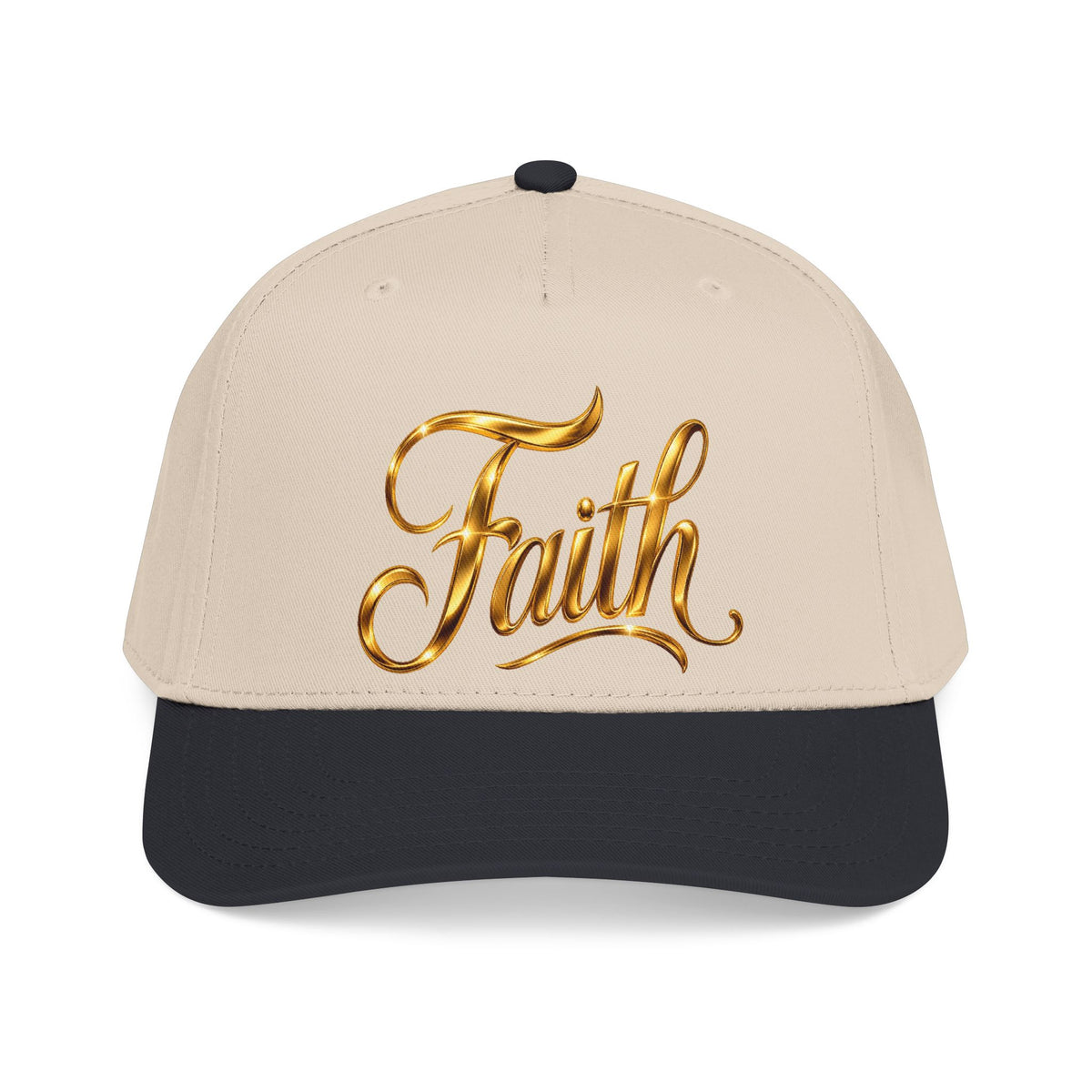 Faith Embroidered Baseball Cap — Gold Script Faith Hat