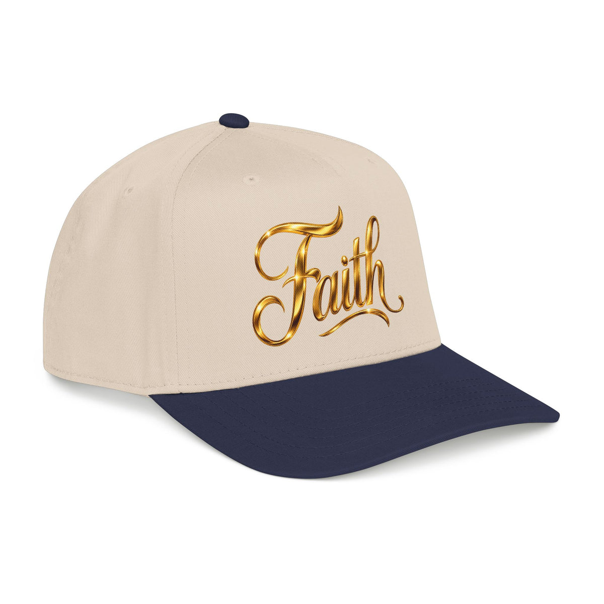 Faith Embroidered Baseball Cap — Gold Script Faith Hat