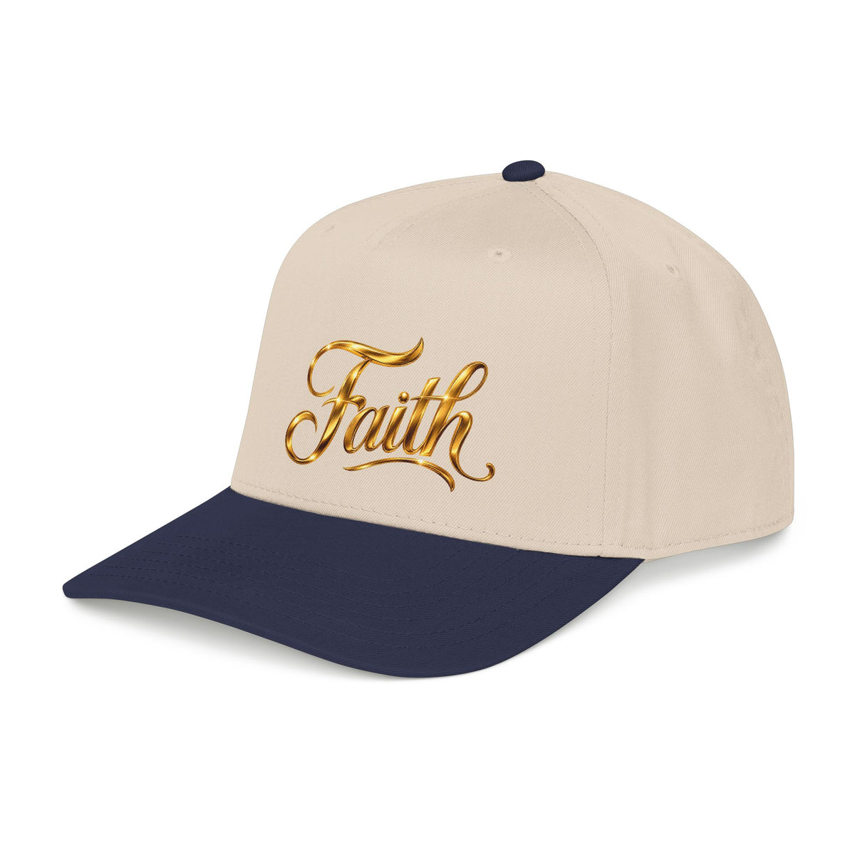 Faith Embroidered Baseball Cap — Gold Script Faith Hat