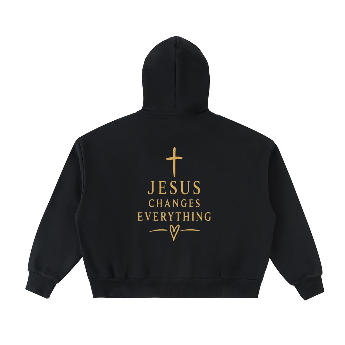 Fleeced Full-Zip Boxy Hoodie